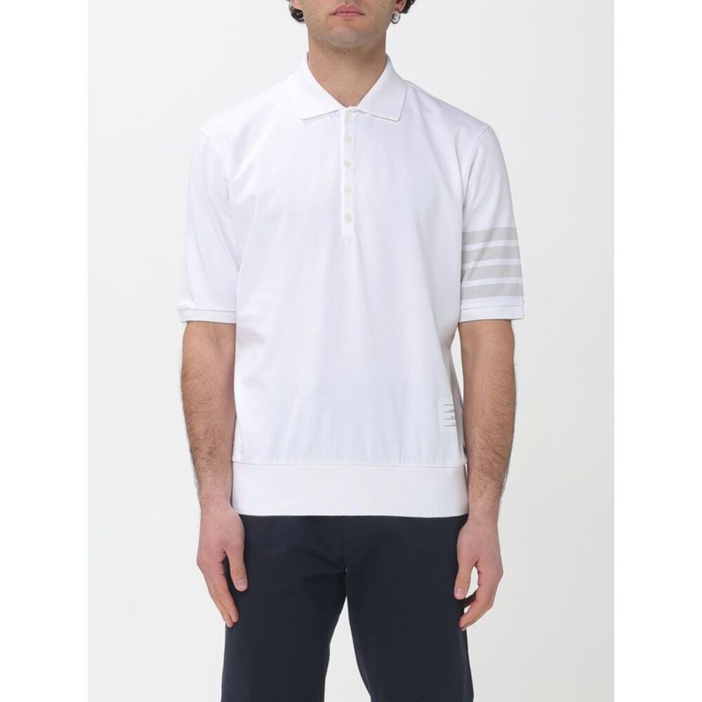 Thom Browne Men 4-Bar Cotton Polo Shirt Thom Browne
